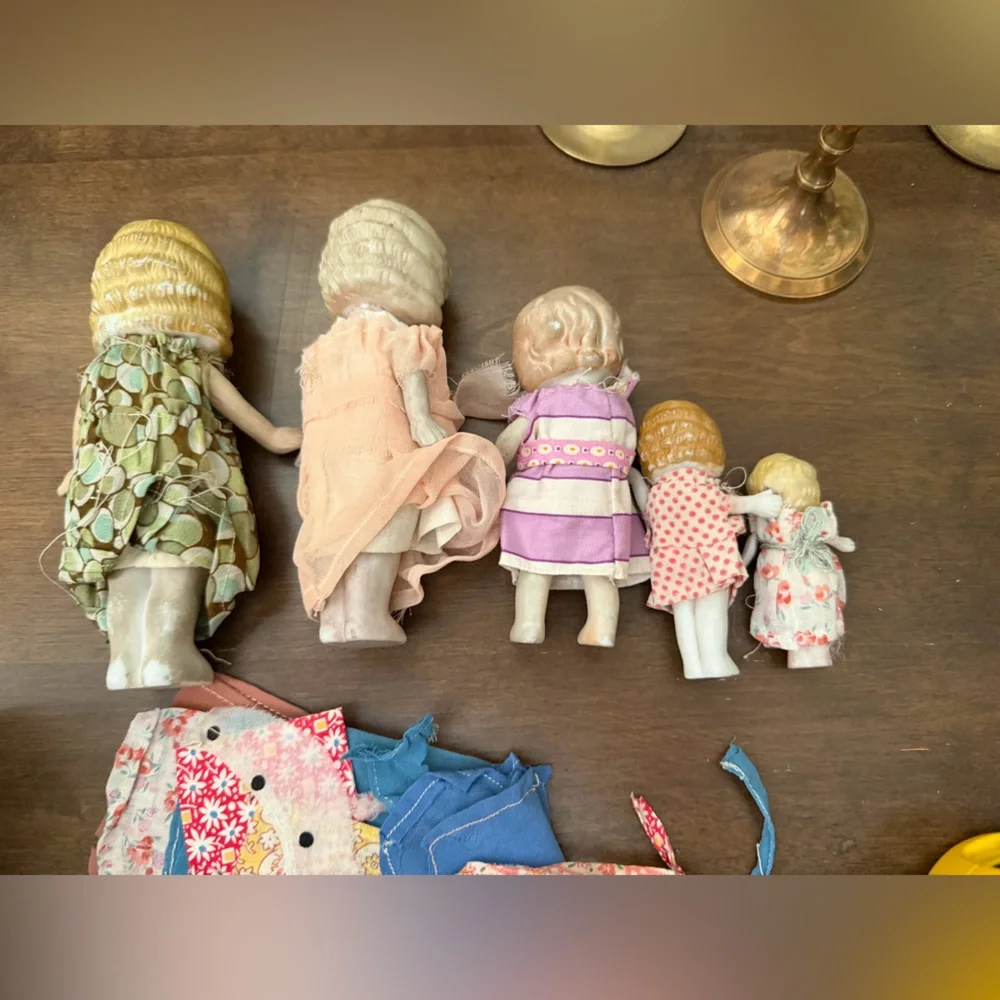 Set of 5 Frozen Charlotte porcelain bisque dolls Antique - Picture 8 of 11